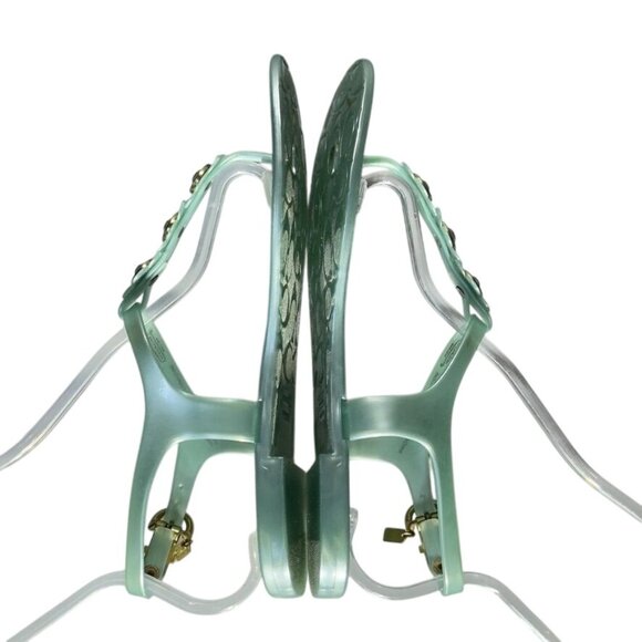 COACH Womens Paisley Jelly Sandals Floral Embellishments Buckle Strap Size 7B - Picture 10 of 16